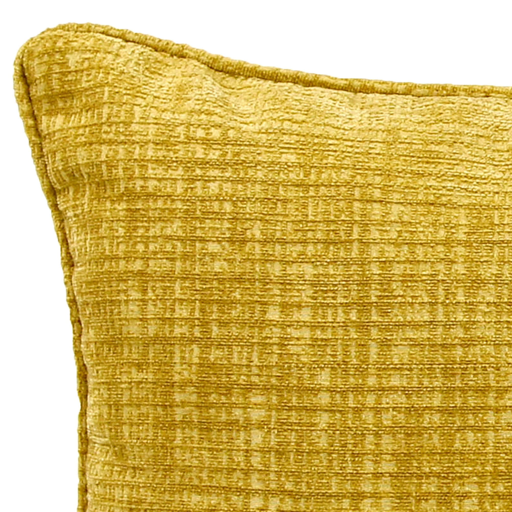 Jordan Manufacturing 18" x 18" Hatched Gold Solid Square Decorative Throw Pillow with Welt