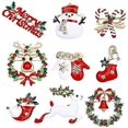 thumbnail image 1 of 9 Pieces Christmas Brooches Pin Set Rhinestone Christmas Brooches Crystal Christmas Decorations for Clothing Gift Ornaments, 1 of 4