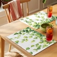 thumbnail image 4 of Spring Green Leaves Placemats Set of 6 Pastoral Botanical Plants Vines Place Mats Indoor Wipeable Table Mats Washable Cloth Dining Table Placemats for Kitchen Holiday Party Home Decor 13x19 Inch, 4 of 9