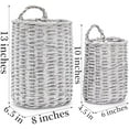 thumbnail image 2 of Set of 2 Wall Hanging Wicker Basket, Farmhouse Garden Hanging Planter Decorative Front Door Hanger Woven Rattan Flower Basket for Wall, Door, Living Room, Patio, 2 Sizes, 2 of 8