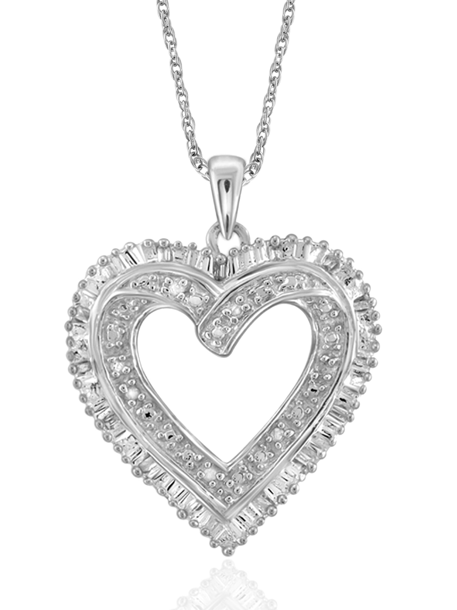 1/10 Carat T.W. White Diamond Sterling Silver Heart