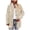 White, variant on Lilgiuy Women's Lapel Solid Color Pocket Button Coat Recreational Long Sleeve Cardigan Tops Winter Clothes for 2022
