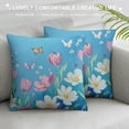 thumbnail image 3 of Nawypu Watercolor Tulips Throw Pillow Covers,Colorful Garden Flowers Butterflies Rustic Style Cushion Covers  for Office Set of ,Farmhouse Style Blue Print Pillowcases Outdoor Pillow Covers, 3 of 5
