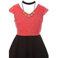 thumbnail image 3 of Little Girl Floral Lace Top Necklace Flower Holiday Party Flower Girl Dress USA Coral 2 JKS 2107 BNY Corner, 3 of 5