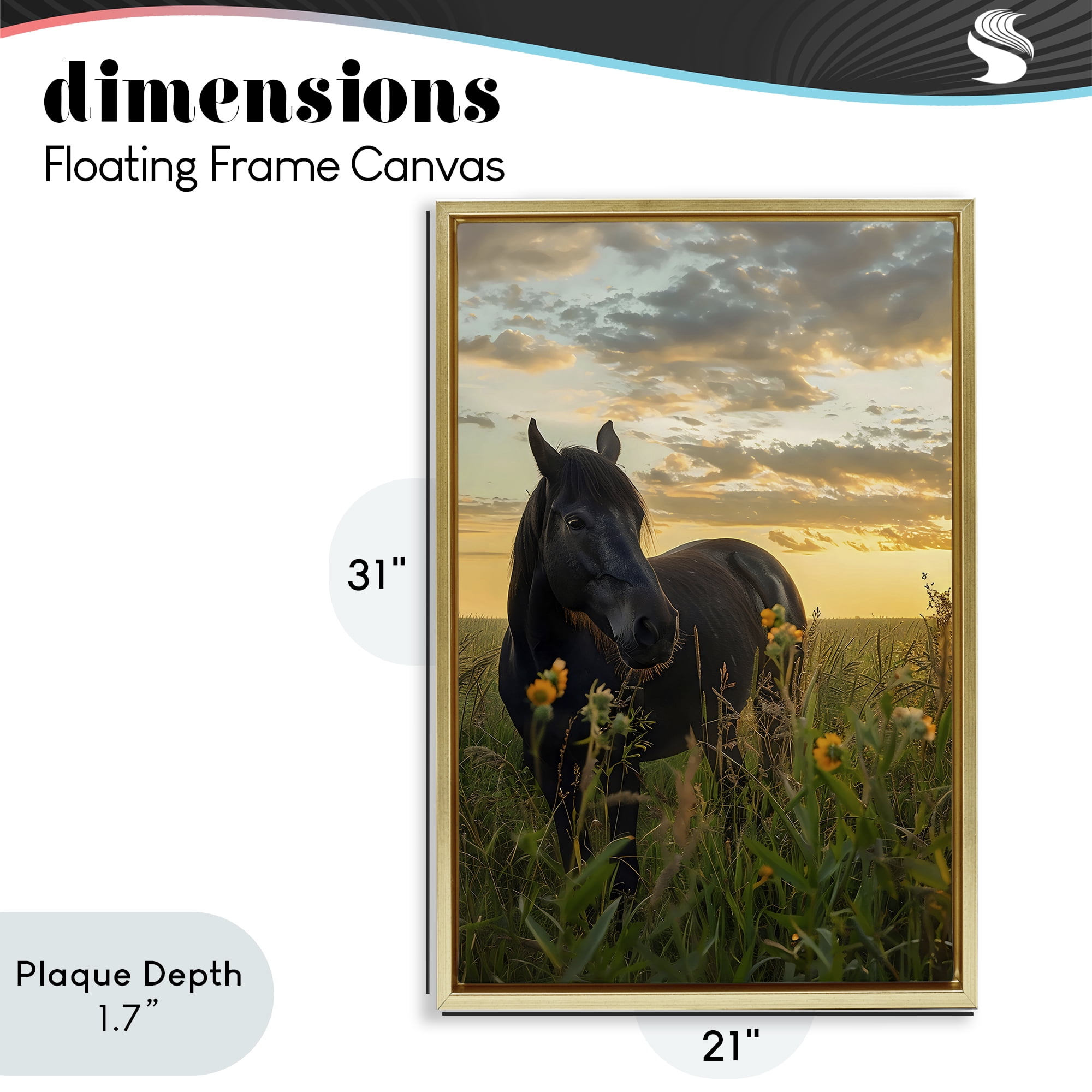 Stupell Industries Standing In Field Of Flowers Gold Framed Floater Canvas Wall Art, design by Creative Studio