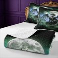 thumbnail image 4 of Manfei Fantasy Dragon Animals Quilt King,Gothic Rose Cloud Stars King Coverlet Set,Green Blue,3-Piece,1 Bedspread and 2 Pillowcases, 4 of 7