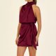 thumbnail image 4 of Vestido Corto De Satén Mini vestidos de mujer sin mangas con cuello simulado vestido de línea A para cóctel (rojo vino M) Cgtredaw Para estrenar, 4 of 6
