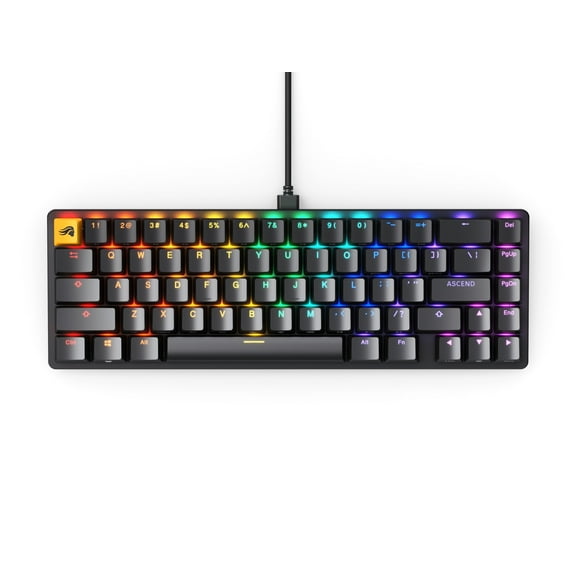 Glorious Gaming GMMK 2 - TKL Mechanical Keyboard - Custom 65% Keyboard - Compact -Hotswap w/Cherry Mx Style Switches - Incl. Double Shot Keycaps & Linear Switches - Black