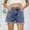 Blue, variant on QUNYINEY Bermuda Denim Shorts Women Cherry Comfort Waist Casual with Pockets Slim Button Shorts