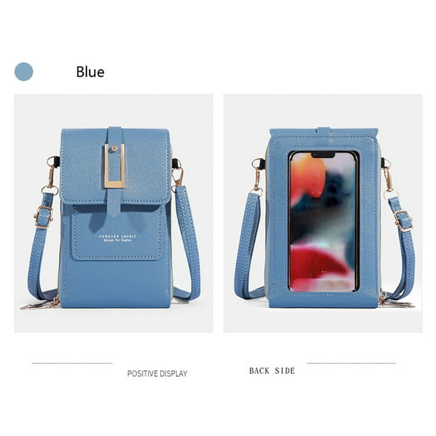 Yhmxh Organizadores y almacenamiento Bolsos para teléfono con pantalla táctil para mujer, minibolsos cruzados de cuero para teléfono móvil, cartera de hombro con ranuras para tarjetas de crédito