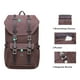 thumbnail image 5 of Mochila de viaje escolar KAUKKO para universidad flexible con portátil para 15 ", 22L (lienzo / café) KAUKKO E5-1-coffee, 5 of 6