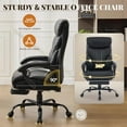 thumbnail image 4 of EDTara Executive Big and Tall Office Chair, 500lb Capacity, Leather Computer Desk Chair With Footrest, 90-155° Adjustable Reclining for Gaming or Work, 4 of 8