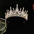 thumbnail image 3 of 1 corona de novia de cristal, tocado, corona barroca, decoración para el cabello, 3 of 8