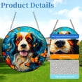 thumbnail image 2 of Bernese Mountain Dog and Butterflies Stained Glass Suncatcher Handmade Window Hanging Colored Glass Suncatcher Crafts Kits for Indoor Garden Decor Memorial Gift 16x16cm, 2 of 7
