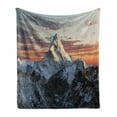 thumbnail image 1 of Mountain Soft Flannel Fleece Throw Blanket, Evening South High Hill Above the Sky Colorful Nepal Everest Photo, Cozy Plush for Indoor and Outdoor Use, 70" x 90", Multicolor, by Ambesonne, 1 of 6