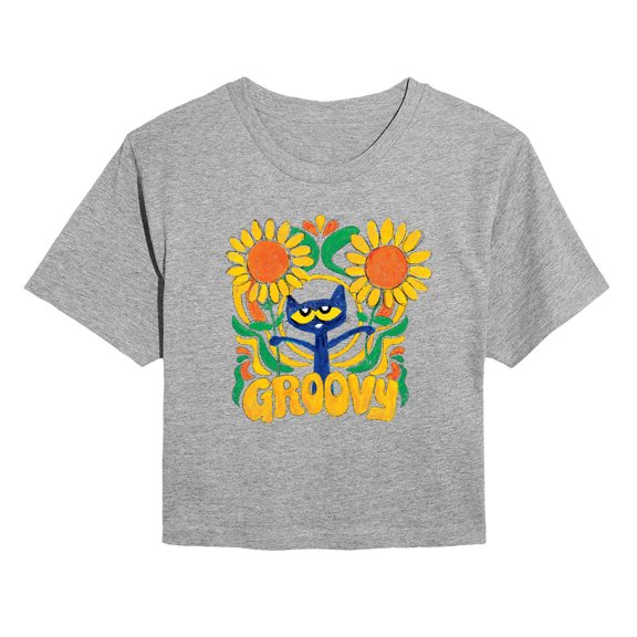 Pete The Cat - Groovy Frame - Juniors Cropped Graphic T-Shirt