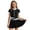 ZA Black, variant on Girls Swimwear One Piece Color Block Long Sleeve Rash Guard Piece Swim Dress with Athletic Sun Design Black 8 Years-9 Years