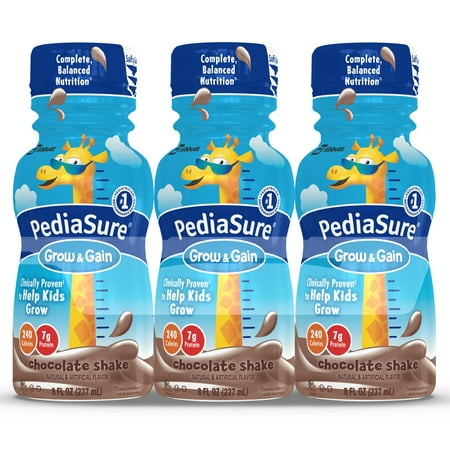 PediaSure Grow & Gain Nutrition Shake For Kids, Chocolate, 8 fl oz (Pack of 24)