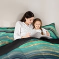 thumbnail image 5 of Homewish Boys Girls Abstract Gradient Marble Bedding Comforter Set 2pcs,Marbling Watercolor Twin Comforter Sets Microfiber,Gold Metallic Stone Pattern Breathable Bedding Set, 5 of 8