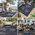 thumbnail image 6 of KUETH 9'x 12' Outdoor Rug Plastic Waterproof Outside Foldable Flower Mat UV Resistant Patio RV Deck Carpet,BLUE GREY, 6 of 6