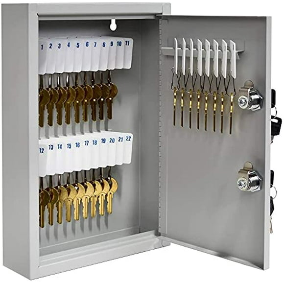 STEELMASTER by BankSupplies Fort Knox 30 Key Cabinet | Dual Lock Control Key Box | Welded 22 Gauge Steel Construction | Scratch Resistant | Write-On Key Tags for Easy Identification