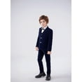 thumbnail image 5 of Wehilion Boys Velvet Blue Suits 5 Piece Slim Fit Dress Suit Set for Wedding, 5 of 6