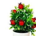 thumbnail image 2 of HEVIRGO Artificial Fruit Bonsai Mini Orange Pomegranate Tree Windowsill Decor Plastic Courtyard Simulated Plants Bonsai for Home, 2 of 4