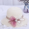 thumbnail image 2 of iHPH7 Wide Brim Sun Hat Straw Caps Sun Protective Beach Hats Straw Hats for Men Wide Brim Sun Hats for Women, White 1 One Size, 2 of 3