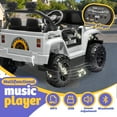 thumbnail image 3 of Track Seven 12V Kids Ride on Truck, Electric Car with Remote Control, Off-Road Truck for Boys Girls age 3+, Music, Bluetooth, Spring Suspension with DIY Stickers, White, 3 of 7