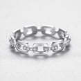 thumbnail image 3 of Womens Chain Ring S925 Sterling Silver Diamond Inlaid Fashion Ring Trendy Index Finger Korean Jewelry Goldtone, 3 of 5
