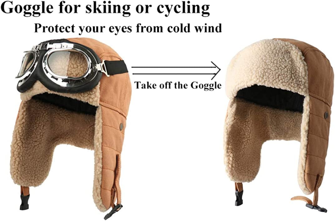 Cappello Invernale Aviatore Con Paraorecchie | Maschera E Occhiali Staccabili | Unisex, Per Sci E Attività Outdoor - Foto 12