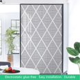 thumbnail image 4 of White Stained Glass Window Film Privacy Volumetric Diamond Form with Dynamic Dashed Effects Window Film Non-Adhesive Frosting Privacy Film Geometric 31.5Wx62.9L-inch, 4 of 7