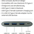 thumbnail image 2 of Diamond Multimedia USB 3.1 Gen1 Type C to USB 3.0 Type A 3 Port HUB with Power Delivery. Compatible New MacBook, Chrompixel and Thunderbolt 3 Computers, Components USB3CDPD3H, 2 of 6