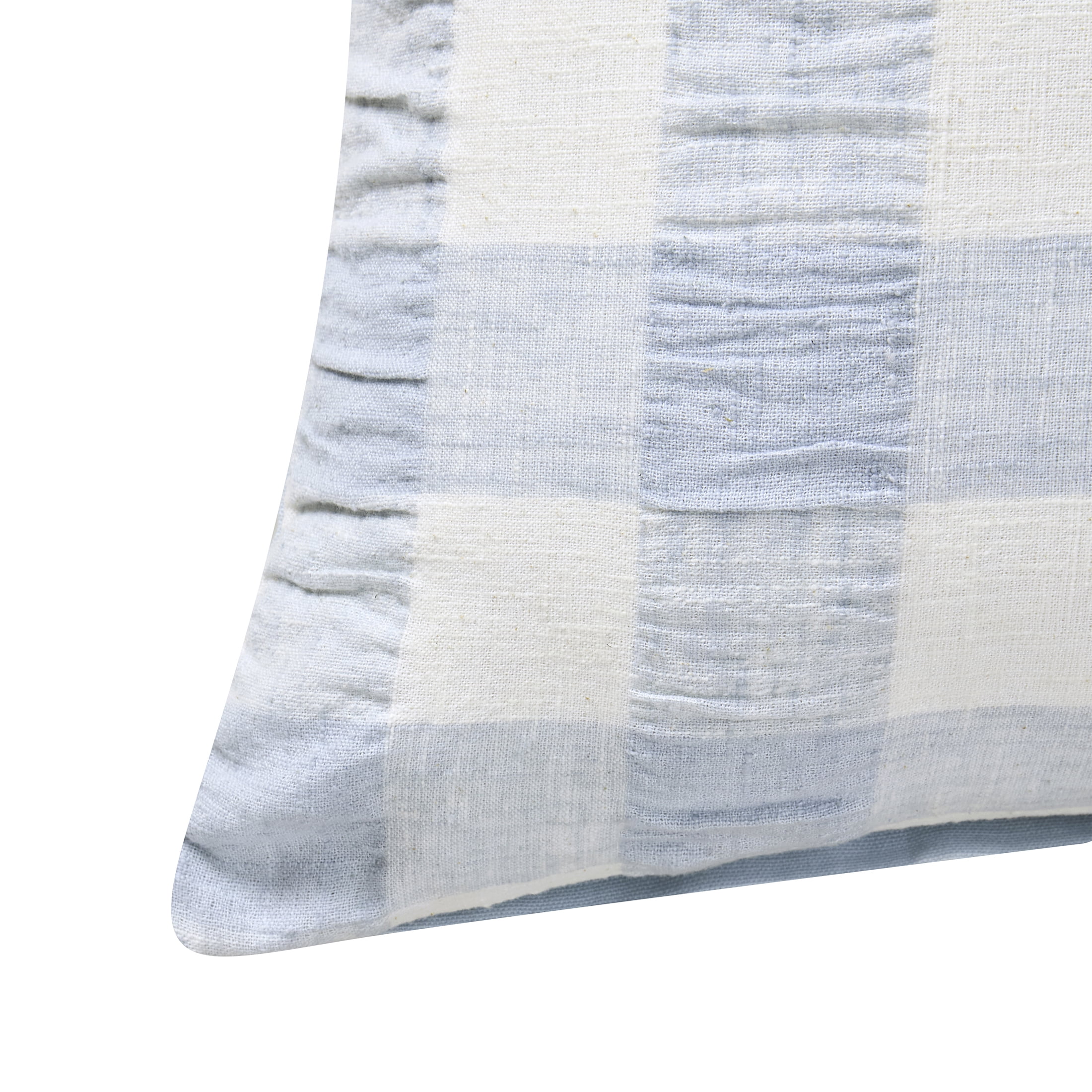 My Texas House 18" x 18" Blue Textured Plaid Decorative Pillow Cover