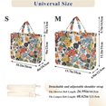 thumbnail image 2 of FORMRS Womens Corduroy Tote Bag Crossbody Shoulder Handbag with Pocket, Black Flowers Pattern, 2 of 7