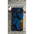 thumbnail image 3 of Ambesonne Night Quilted Bedspread Set 2 Pcs, Owl on Tree Branch, Twin Size, Navy Blue Black Brown, 3 of 3
