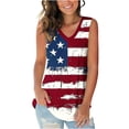 thumbnail image 2 of Jsaierl Independence Day Tank Tops for Women Summer Patriotic American Flag Print Tees Loose Fit Sleeveless T Shirts Cami Classic V Neck Tanks S-XXXL, 2 of 6