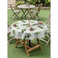 thumbnail image 3 of Outdoor Tablecloth with Umbrella Hole and Zipper, Spring Botanical Round Table Cloth 54 Inch Waterproof Tablecloth, Green Olive Berry Branches Leaves Fruit Picnic Table Cover for Patio Camping, 3 of 7