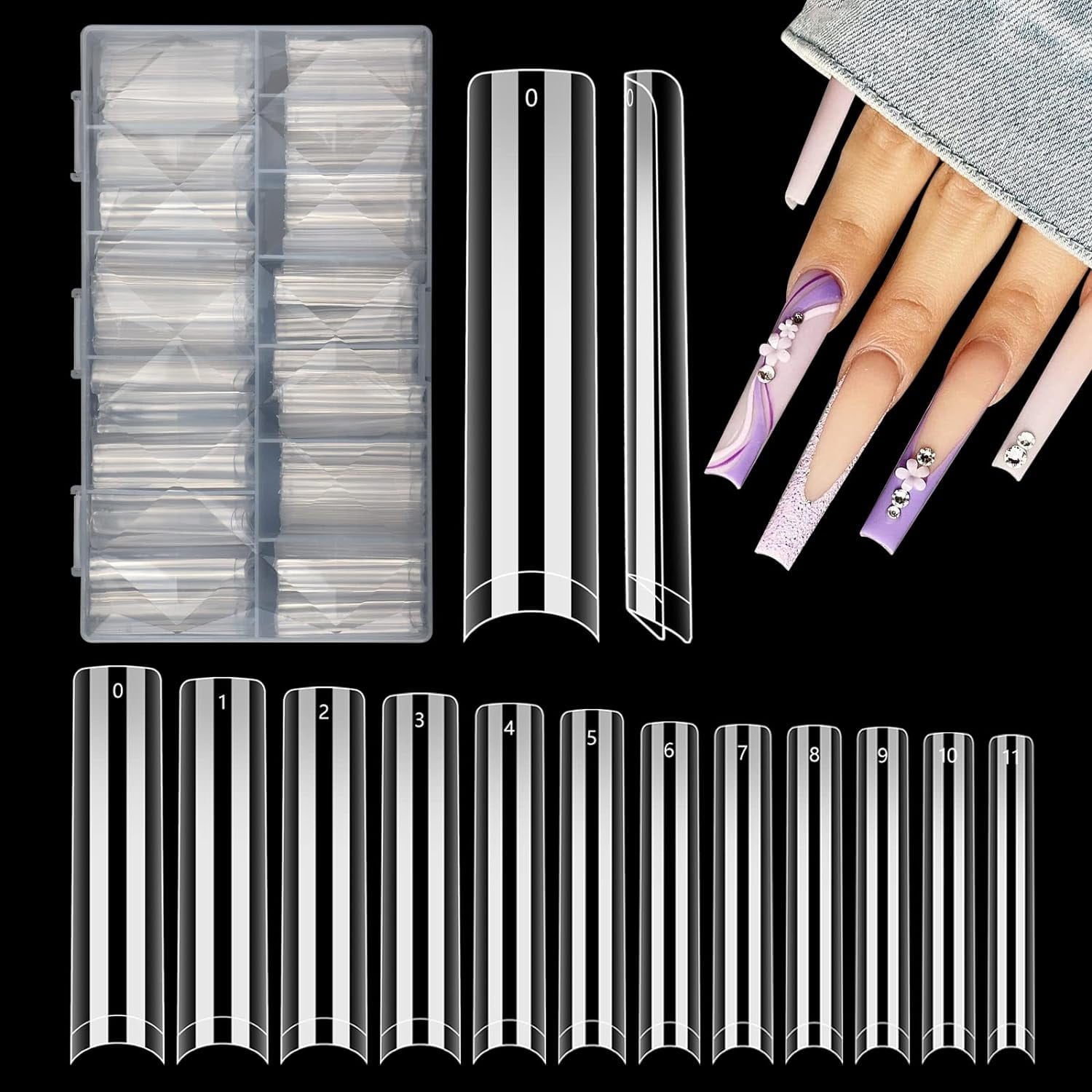 EBANKU 96-teiliges Polygel Nagelformen-Set, 4 Stile, Wiederverwendbar – Für Nagelverlängerung In Verschiedenen Größen