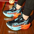thumbnail image 2 of Kids Platform Sneakers Boys Fashion Color Block Cushioning Thick Sole Running Shoes Comfy Arch Support Lightweight Trainers Basketball Shoes Orange 4.5 Big Kid, 2 of 7