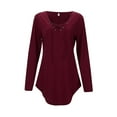 thumbnail image 6 of TYGHBN Women's Lace Up V Neck Long Sleeved Tops Tunics Basic Shirts Bandage Pullover T Shirts Extra Long Sleeve Athletic Shirts Pack Women Women S Long Sleeve Shirts Raglan Short Sleeve Shirt Women, 6 of 7