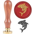 thumbnail image 6 of Crooked Shark Mandala Wax Seal Stamp Shark with Mandala Vintage Sealing Stamps 30mm Wax Stamp with Removable Brass Head Wood Handle for Party Invitations Cards Letters, 6 of 9