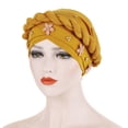 thumbnail image 2 of Cheers.US Women Turban Braid Headscarf Braid Turban Cap Pre Tied Twisted Braid Hair Covered Wrap Hat, 2 of 3