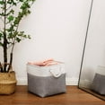 thumbnail image 2 of Cube Storage Bins, Collapsible Fabric Cube Storage Bin, 11 Inch Cube Storage Bins with Handles, Foldable Storage Cubes (White/Gray, 6Pack), 2 of 6