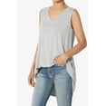 thumbnail image 3 of Women's S~3X Essentials Luxe Jersey Tunic V-Neck Relaxed Fit Sleeveless Top, 3 of 7