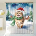 thumbnail image 3 of Hello Winter American Shorthair Frosty Morning Walk Welcome Snowy Christmas Shower Curtain Cat Lover Kitten Owner Gifts Waterproof Bathroom Bathtub Curtain - 02018, 3 of 5