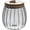 item_shape:Large Oval (750ml), variant on Glass Coffee Nuts Canister Airtight Storage Jar Petal Decorative Container with Bamboo Lid Metal Handle Easy To Grasp 600ml