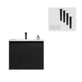 thumbnail image 6 of UNISOAR 30" Modern Bathroom Vanity with Ceramic Sink, Free Standing or Wall Mounted Floating Cabinet With 2 Soft Close Doors, Walnut, 6 of 6