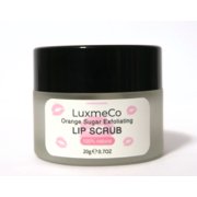LuxmeCo 100% Natural Orange Sugar Exfoliating Lip Scrub Polish (0.7 oz) for smoother fuller lips