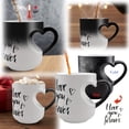 thumbnail image 2 of Heart-Shaped Color Changing Magic Ceramic Mug Funny Color Changing Coffee Cup with Handle That Reveals Surprise Design When Filled with Hot Beverage Romantic Gift for Couples(1pc), 2 of 9